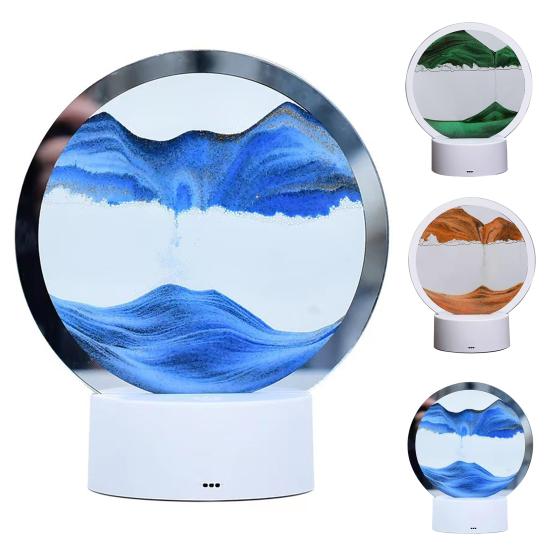 3D Sand Painting Remote Control Table Lamp with USB Flowing Quicksand Painting Decorative