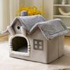 Foldable Cat House Winter Warm Chihuahua Cave Bed Cat Basket for Small Dogs Warm Soft Cat Bed Kennel Puppy House Deep Sleep Mat