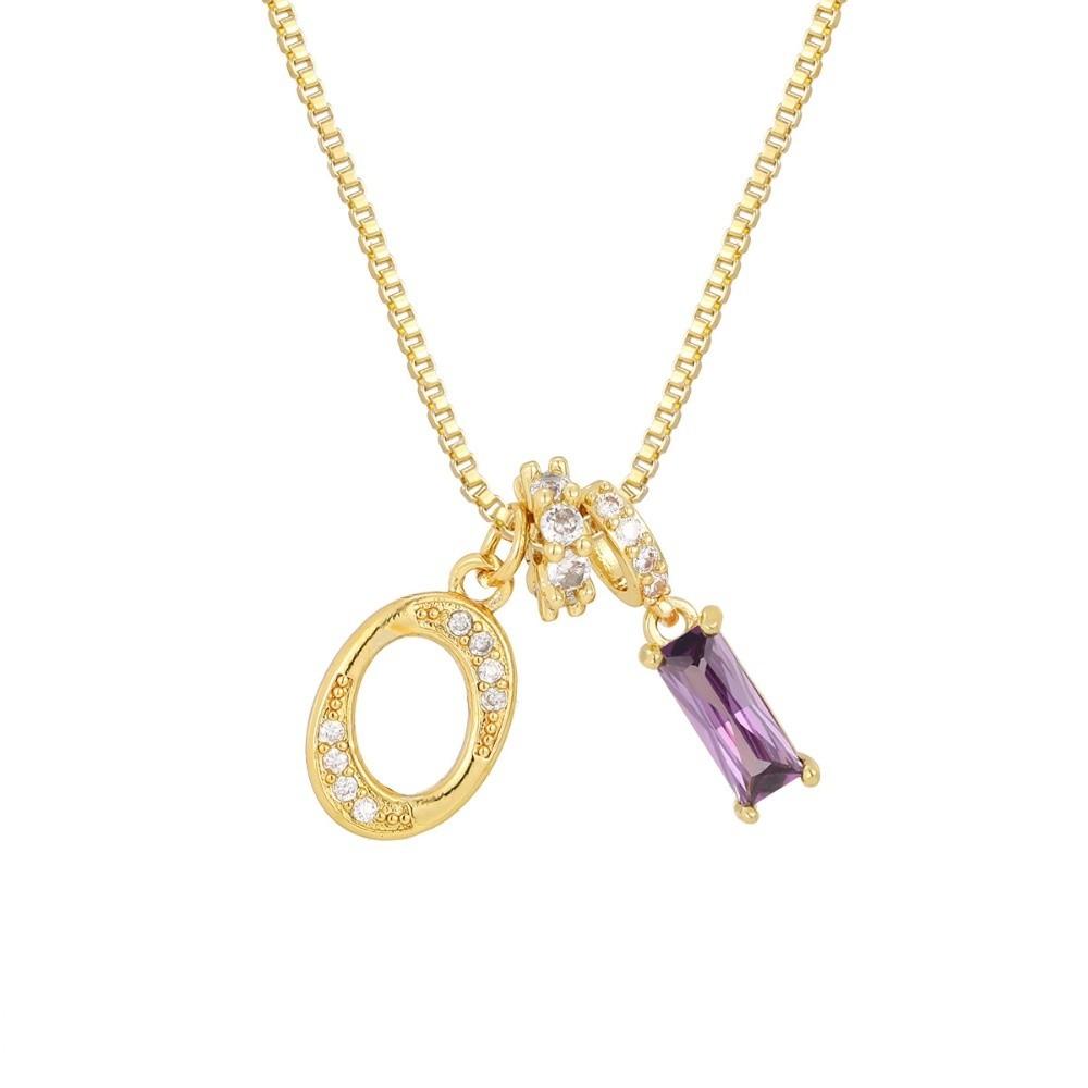 Adjustable Letter Jewelry Hypoallergenic Shiny Zircon Embedded Geometric Pendant Necklace Geometric Design Dopamine Style