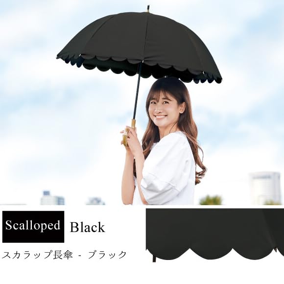 Круглый полный складной подходит как для солнечной, так и для дождливой погоды, фестончатый черный 50 см 77 см в диаметре, когда легкий и прочный стекловолокно, легко открывающийся и