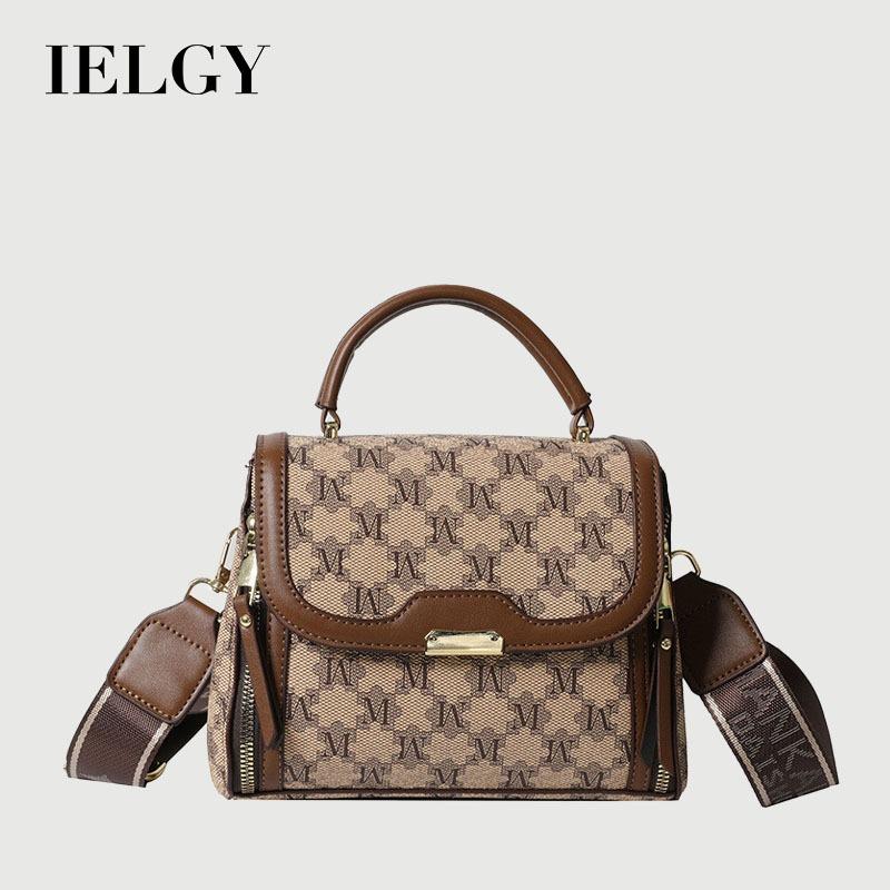 Ielgy Retro Fashion Classic Printed Small Square Bag All-Match One-Shoulder Cross-Body Broadband Female Bag