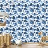 Wallpaper Blue Tropical Leaves and Flowers for Living Room and Bedroom 50x1000