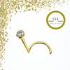 KODY PIERCING Круглый носовой винт из 14-каратного золота с драгоценными камнями - Качественный пирсинг
