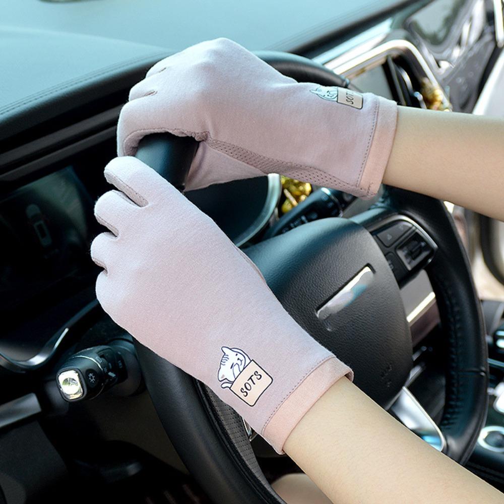Cotton Driving Gloves Non-slip Sunscreen Gloves New Women's Sun Protection Gloves  Ladies