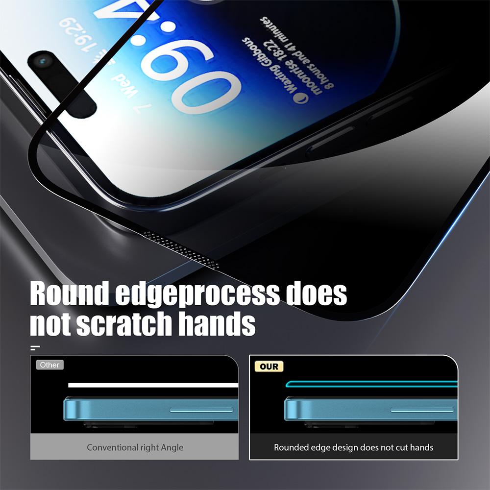 Anti-peep Tempered Glass Film for iPhone 16 15 14 Plus 16e 13 12 11 Pro Max X XS XR