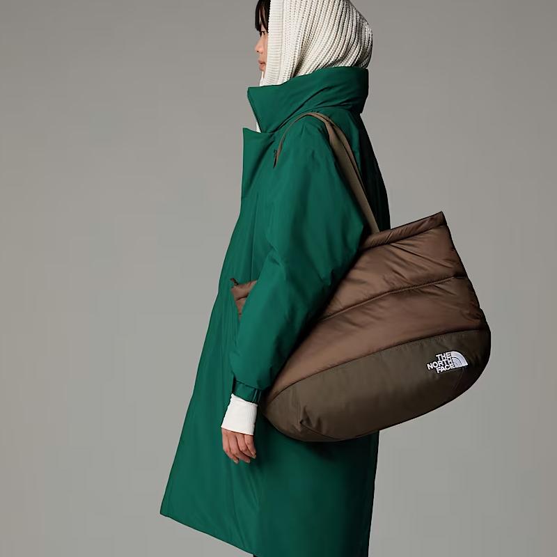 The North Face Nuptse 21L Logo Tote Bag Unisex Tote Bags Recycled-Nylon Smoky-Brown NF0A81BU1OI