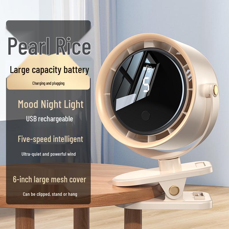 Rechargeable 5-Speed High-Speed Portable Fan: Clip, Wall-Mount, or Desktop Use