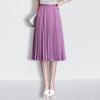 Фиолетовая юбка женская летняя средней длины плиссированная с высокой талией женская юбка-драпировка весна женская маленькая белая юбка-зонтик