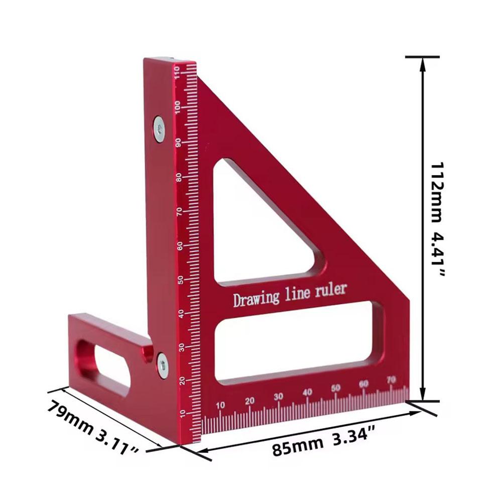 Multiangle Measuring Ruler, 45/90 Degree Aluminum Carpentry Square Conveyor, Angle Triangular Ruler Design Measuring Tool