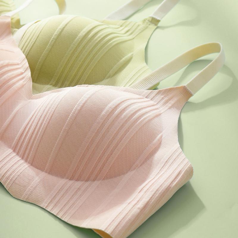 One-piece Fixed Cup No Steel Ring Gathered Underwear Women Thin Section Seamless Bra Beauty Back Corset Summer