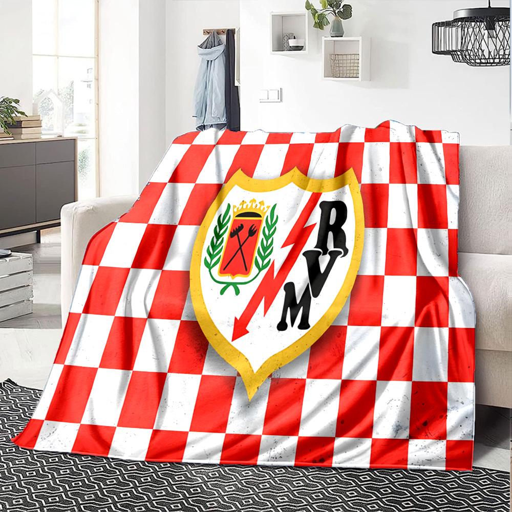 Rayo Team Crest Flannel Blanket, Soft Polyester, Modern Design, All-Season for Camping, Travel, Gifts for holidays or birthdays