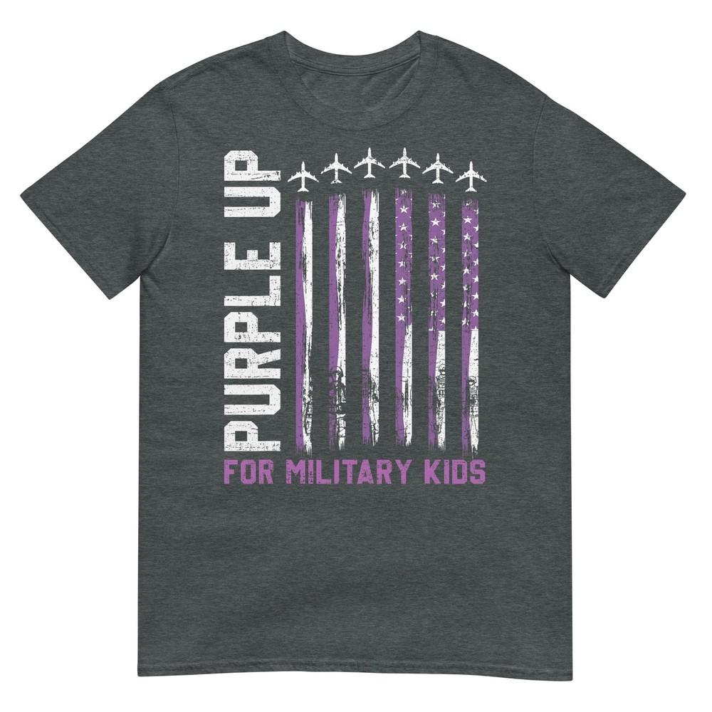 Purple Up For Military Kids Flag Military Child Month Tshirt
