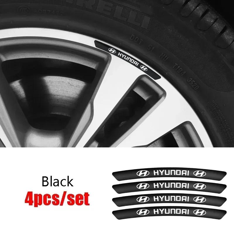 4PCS Sticker Accessories for Hyundai Accent I30 IX35 I20 I10 I40 Tucson Kona Sonata Elantra Genesis Car Wheels Rims Racing Badge ZZ32