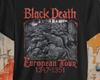 Футболка Black Death European Tour | Женская | Толстовка Худи Металлическая Футболка | Темный Юмор Готическая Унисекс Рубашка | Футболка по Средневековой Истории | Bella+