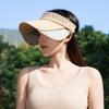 Summer New Hat Women's Versatile Letter Pull Plate Sun Protection Empty Top Hat Sports Visor Outdoor Sun Hat