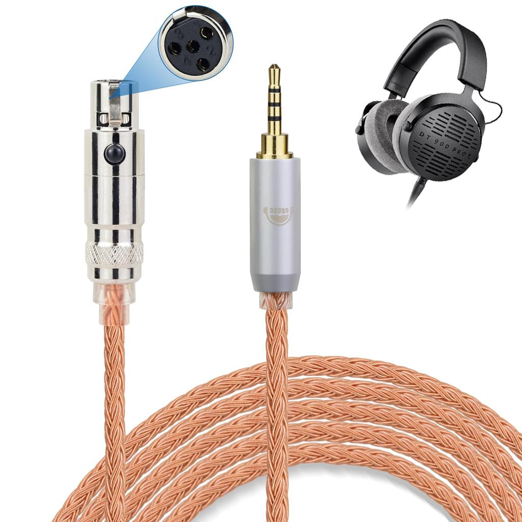 Okcsc ZT16 Headphone Cable K371BT Connector Replacement Cable for 16 Cores Pure Copper Compatible with Length XLR-4Pin Earphones/Headphones