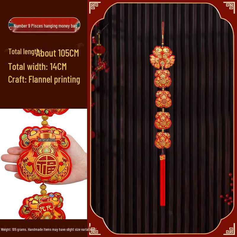 Новогодние украшения 2025 года - года Змеи: Подвески-мешочки с красным перцем чили «Фейерверк» на китайский Праздник весны