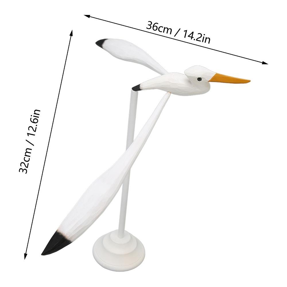 5pcs White Seagull Statue Balancing Nautical Sculpture Mobiles Seagull Figurine For Patio