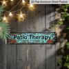 2D Flat, 1pc, "Patio Therapy" Metal Sign, Aluminum Decorative Sign, Novelty Street Sign, Home Decor, Room Decor, Wall Decor, Restaurant Decor, Bar