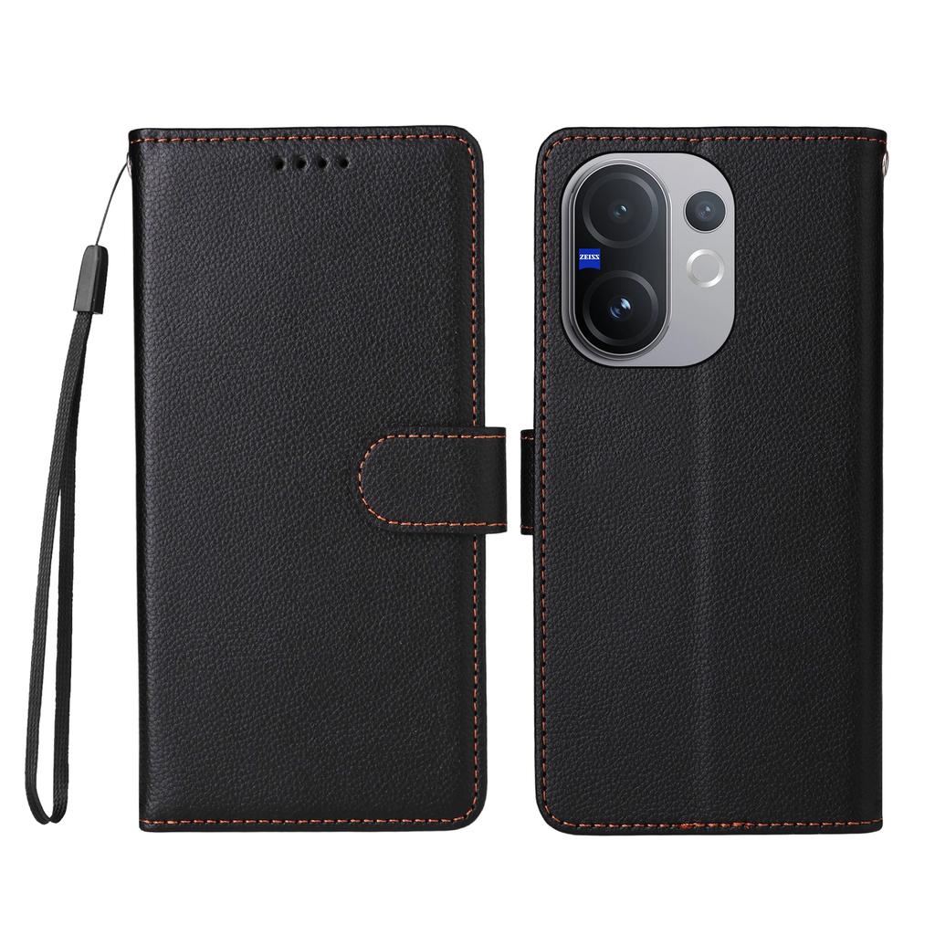 Чехол для vivo V60 5G с блокировкой RFID, 3 слотами для карт, кожаный чехол для телефона из ПУ с ремешком на запястье