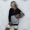 Casual Comfort and Versatility Women's Round Neck Mid-length Ins Wind Leopard Bottoming Sweater Women
