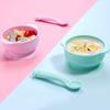 High Quality Silicone Baby Sucker Bowl With Lid BPA Waterproof Toddler Plate Set Portable Silicone Spoon For Kids