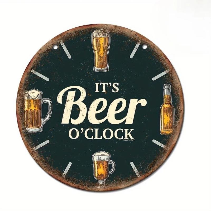 Witch Broom Halloween Sign, Round Aluminum Wall Plaque 20x20cm