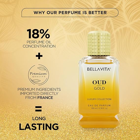 Bella Vita Роскошная парфюмерная вода OUD GOLD Intense для мужчин с нотами карамели, ириса, розы, жасмина | Древесный стойкий аромат EDP 100 мл