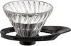 Стеклянный дриппер Hario V60 термостойкий 01 Для 1-2 чашек Черный Vdgr 01 B