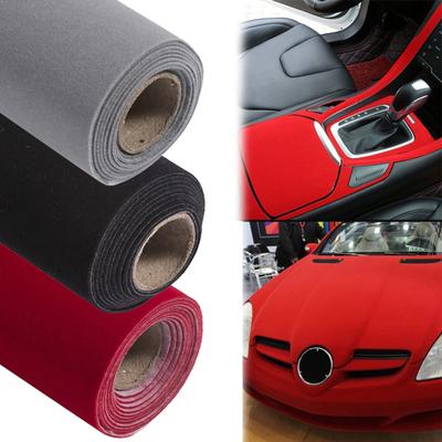 DIY автомобильная бархатная тканевая наклейка, фланелевая ткань, самоклеящаяся наклейка для украшения интерьера автомобиля, черный, серый, красный декор