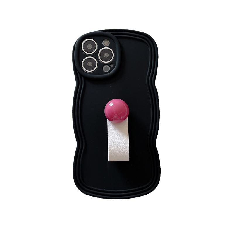 Wave X Silicone Full-Cover Anti-Fall Apple 15ProMax Phone Case with Simple Ring for Summer Joy