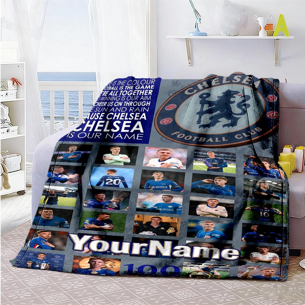Chelsea Customize Your Name Blanket Lightweight Customizable Blanket Warmthful Decor Versatile for Couch Sofa Office Chair Four Seasons Universal