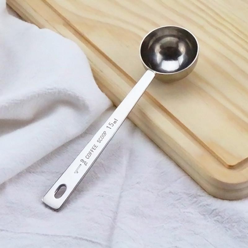 15ml/30ml Stainless Steel Measuring Scoop Coffee Tea Spoon Long Handled Metal Measure Spoon Kitchen Tools