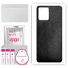 apgo Protective Skin Sticker for the Back Compatible with Realme 8, Wrap Film, Foil, Vinyl - Pattern Black Leather