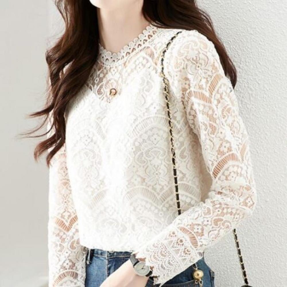 Navava Women Lace Long Sleeve Blouse Nb3010