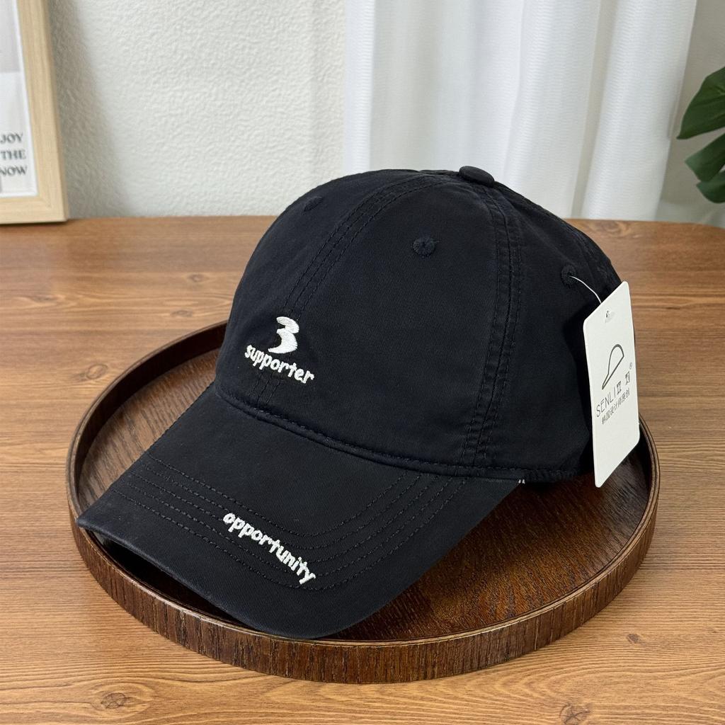 Spring And Summer Simple Letter Embroidery Baseball Hat Women'S Simple Versatile Hat Face Cap