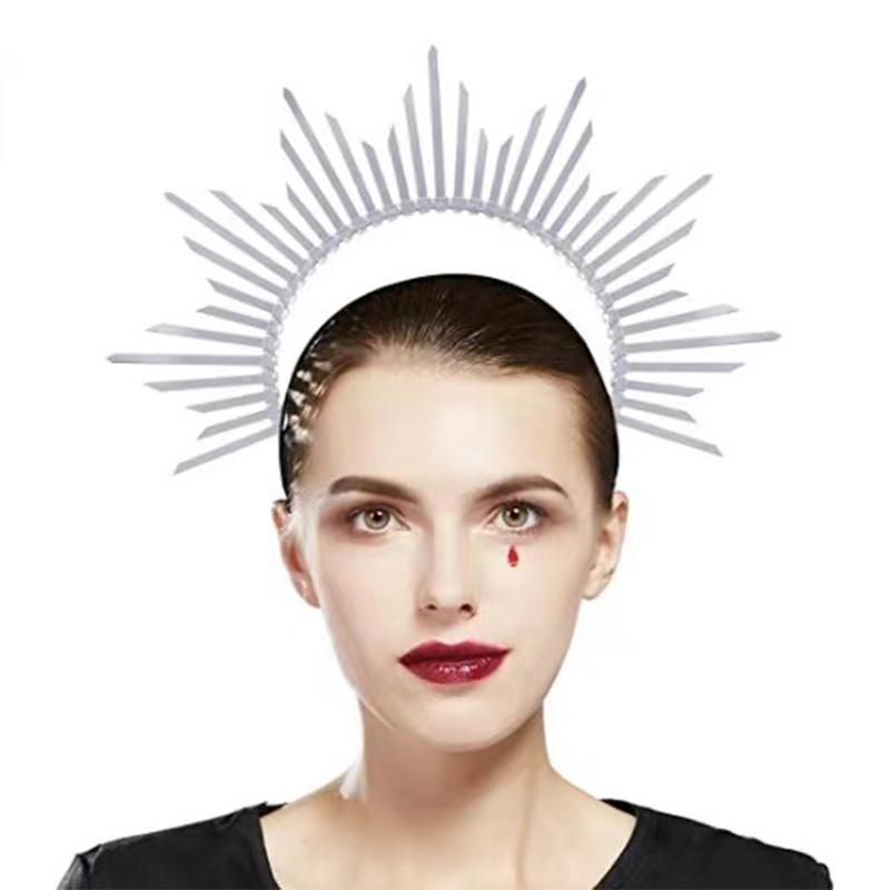 1PC Baroque Tiara Sun Goddess Mary Halocrown Headband Greek Spiked Halocrown Headpiece Crown Halocrown Multiple Options Available
