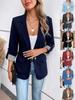 Европейский модный женский блейзер 2025 года, приталенный, с рукавом три четверти