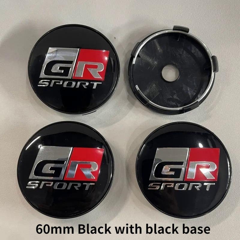 LFPB6 4 Pcs 60mm Car Wheel Center Hub Caps Rim Cover for Toyota GR Sport Corolla RAV4 Camry Yaris C-HR Prado Prius Auto Accessories