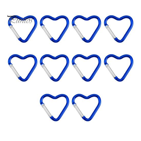 20 шт. карабин в форме сердца, прочный алюминиевый брелок, зажим, пружинный крючок, пряжка для рюкзака, бутылка для воды, аксессуары для кемпинга на открытом воздухе