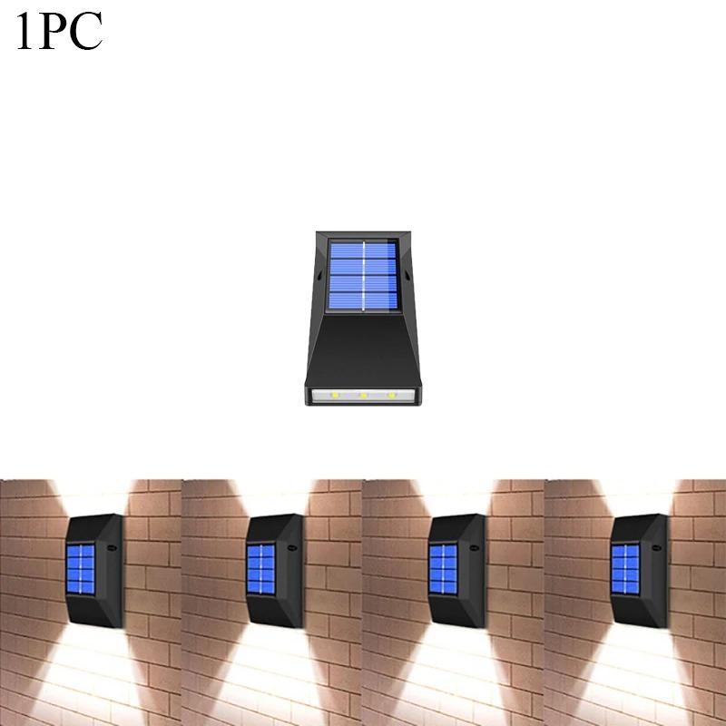 4 шт. солнечный светильник для украшения сада, мощный уличный водонепроницаемый настенный светильник на солнечной энергии, солнечный свет, уличный фонарь