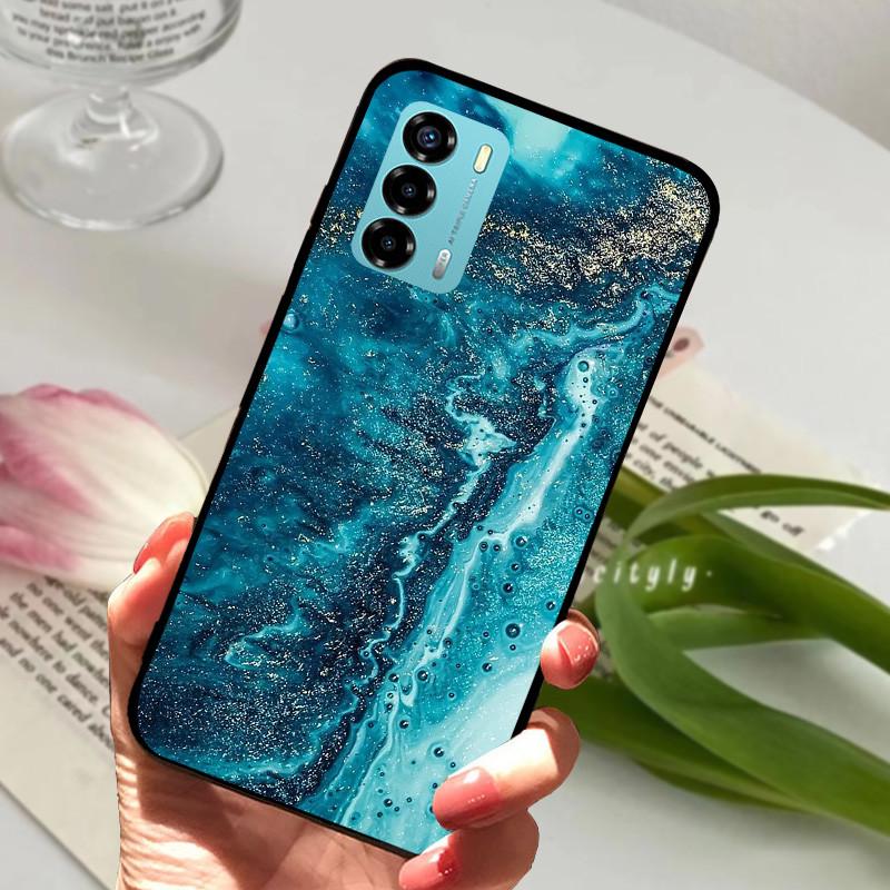 Чехол для ZTE Blade V40 Vita 8045 6.75" Животный Мультяшный Мягкий Силикон Funda для ZTE Blade V40 Vita Чехол для Телефона V40Vita Черный Coque
