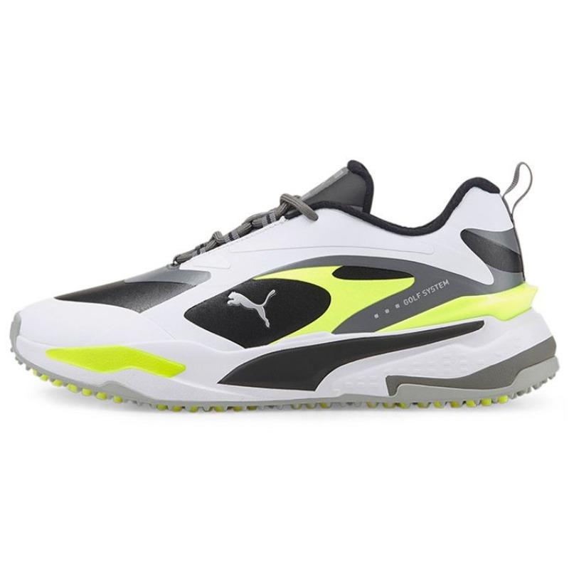 PUMA Gs-Fast Men Comfort Wear Resistant Low Golf Shoes White Grey Yellow 376357-06