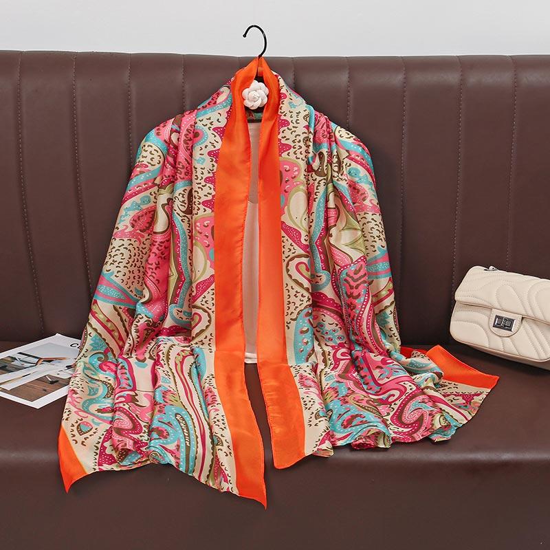 Luxury Brand 180*90cm Foulard Summer Seda Autumn Winter Popular Style Printing Women's Cachecol Syilent