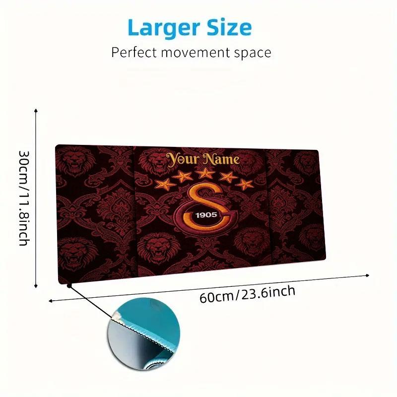 Galatasaray S Custom Name Large Size Mouse Pad Large Gaming Table Cushion Non-slip Laptop Tablet Big Mousepad XXL Mat Mini PC Playmat With Lock edge