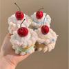 Милая заколка для волос в виде вишневого торта, женская шляпка на день рождения, головной убор, шпилька, реквизит для создания атмосферы для фотографии, аксессуары для волос, подарок