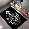 Blessed Saved Loved Design suitable as a non-slip mat for the living room or bedroom sofa
