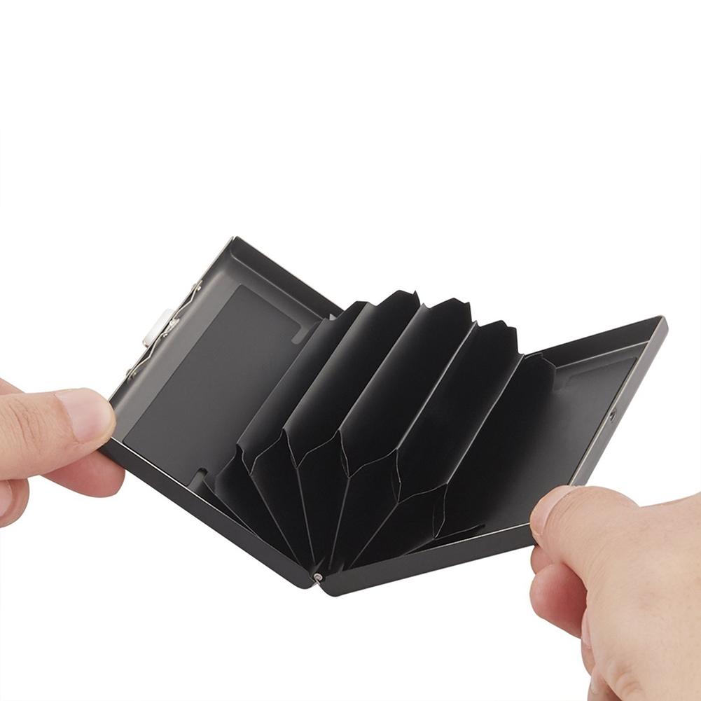 Карманный органайзер из нержавеющей стали с RFID блокировкой от считывания для кредитных карт