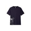 Uniqlo Печатная футболка с коротким рукавом Унисекс Топы Темно-синий 425614-69