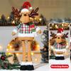 Christmas Telescopic Doll Ornaments Striped Plaid  Snowman Elk Window Decorations Christmas Atmosphere Decoration